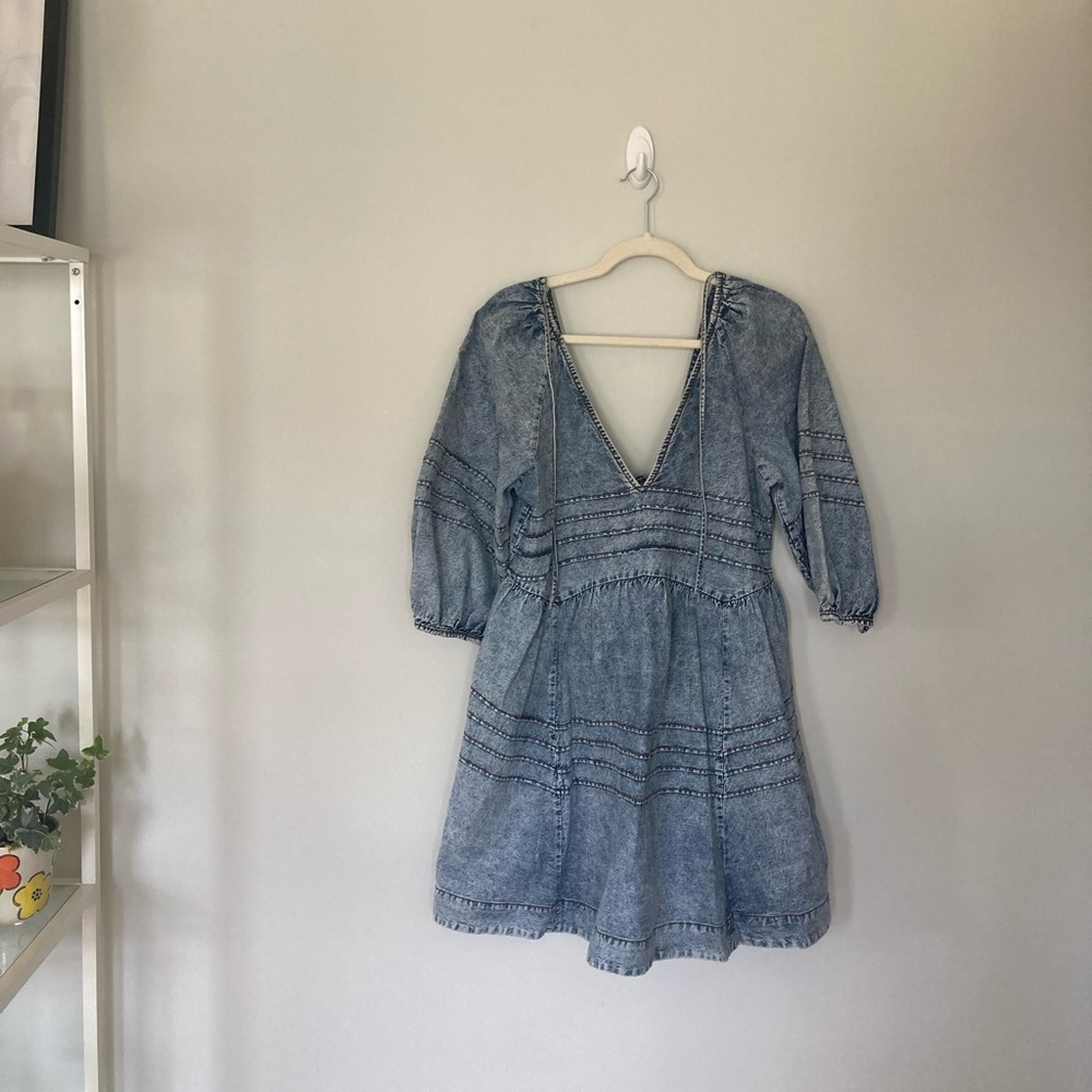 NWT Denim Acid Wash Babydoll Dress